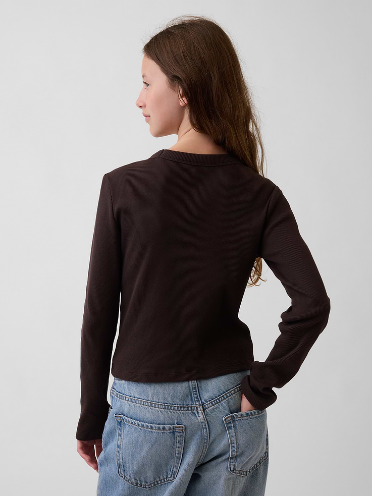 L'image numéro 2 présente T-shirt ras du cou côtelé pour Enfant