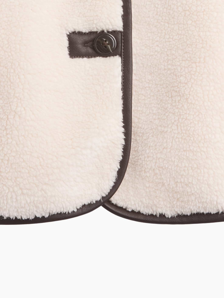 Image 6 of 6, Kids Relaxed Crop Sherpa Jacket