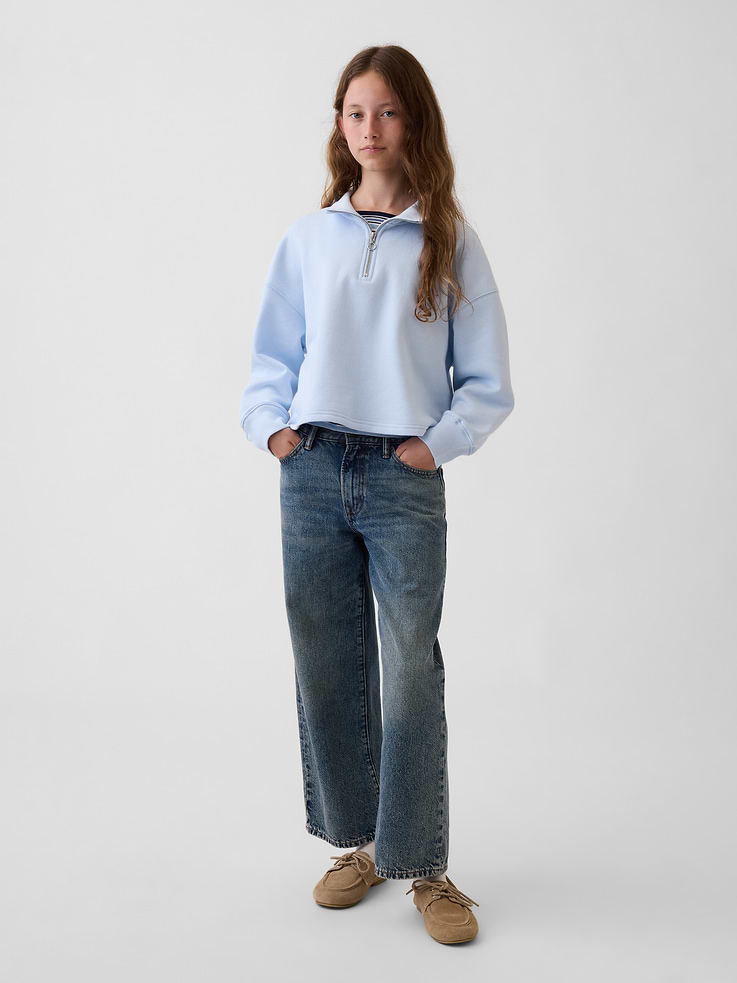 Image 2 of 6, Kids VintageSoft Oversized Quarter-Zip Pullover
