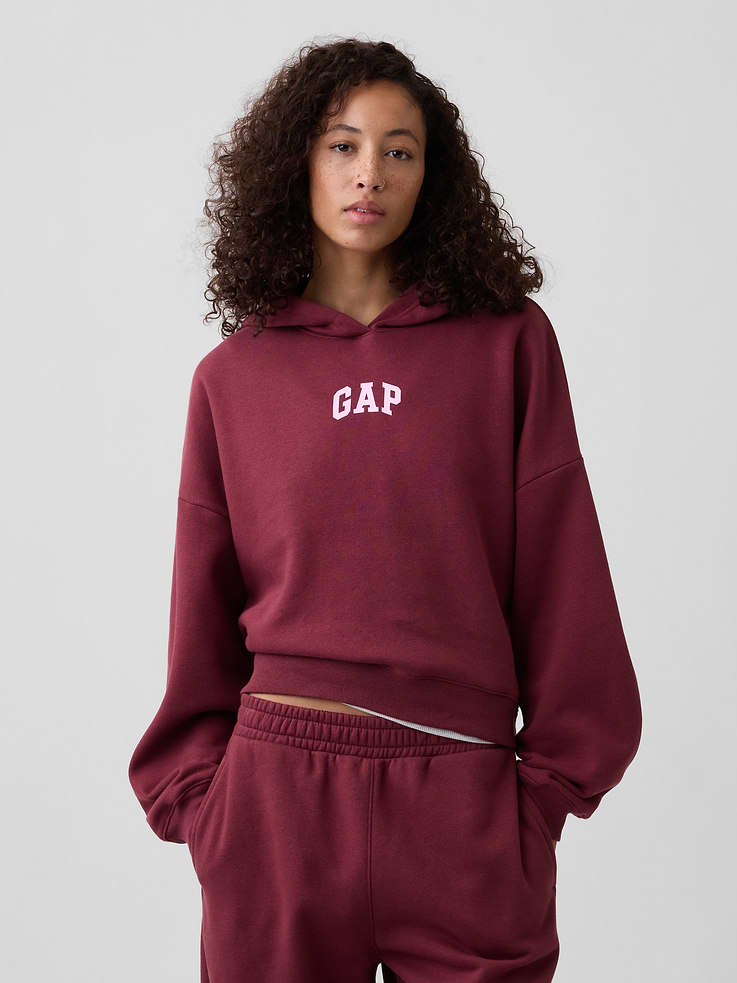 Image number 1 showing, Relaxed Gap Mini-Logo Cropped Hoodie
