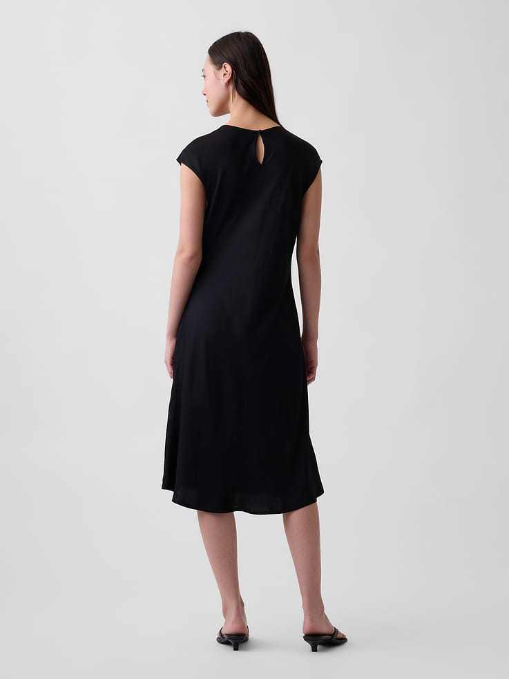 Image 2 of 5, Cap-Sleeve Knee-Length Dress