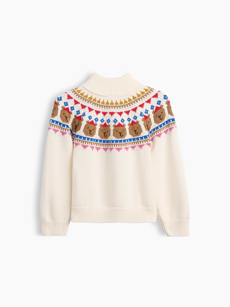 Image 3 of 4, Baby & Toddler Fair Isle Half-Zip Pullover Sweater