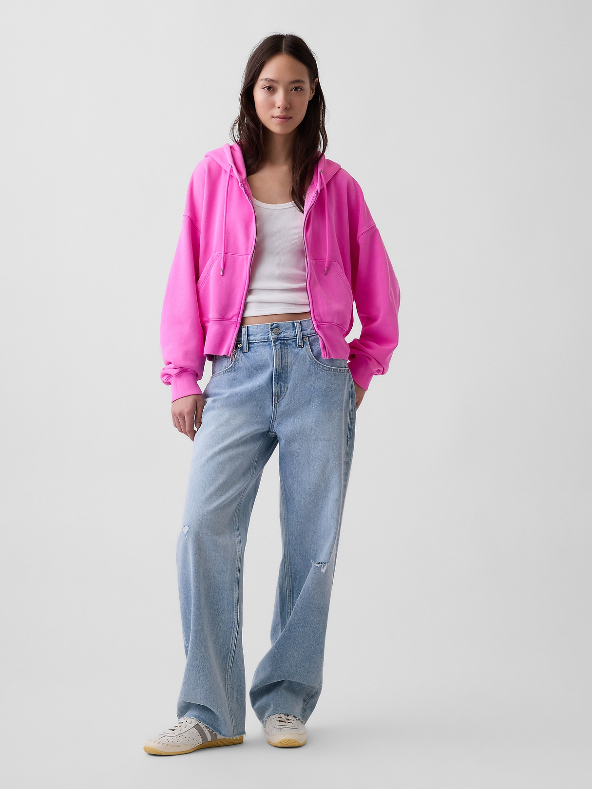 VintageSoft Wedge Zip Hoodie | Gap