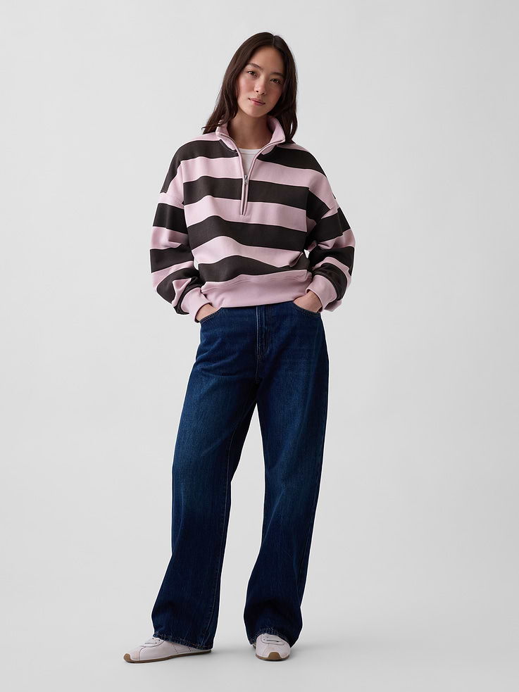 Image number 2 showing, VintageSoft Oversized Half-Zip Wedge Pullover