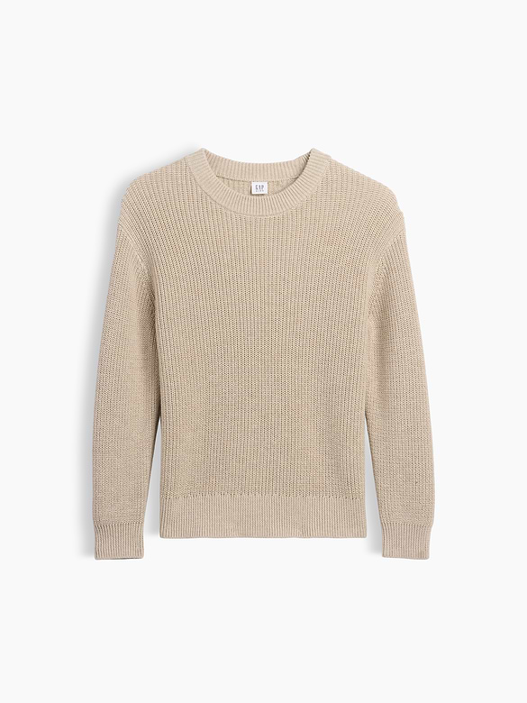 100% Cotton Relaxed Shaker Sweater