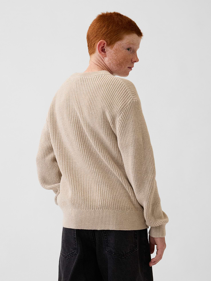 Image number 3 showing, 100% Cotton Relaxed Shaker Sweater
