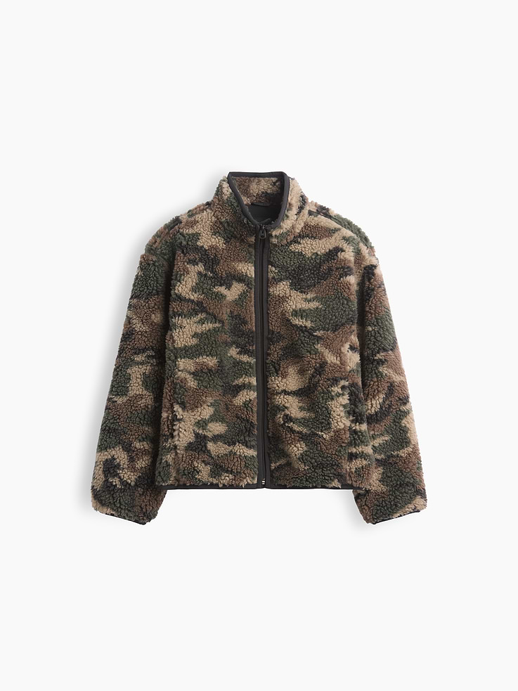 Image number 2 showing, Kids Sherpa Relaxed Camo Zip Jacket