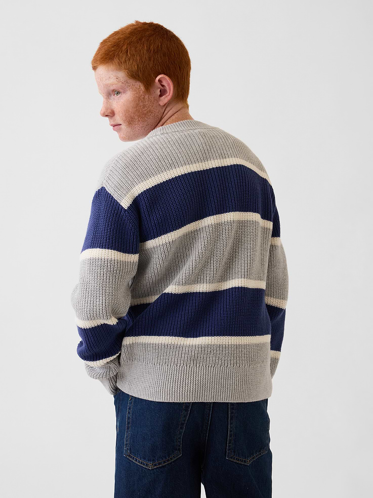 Image number 3 showing, 100% Cotton Relaxed Shaker Sweater