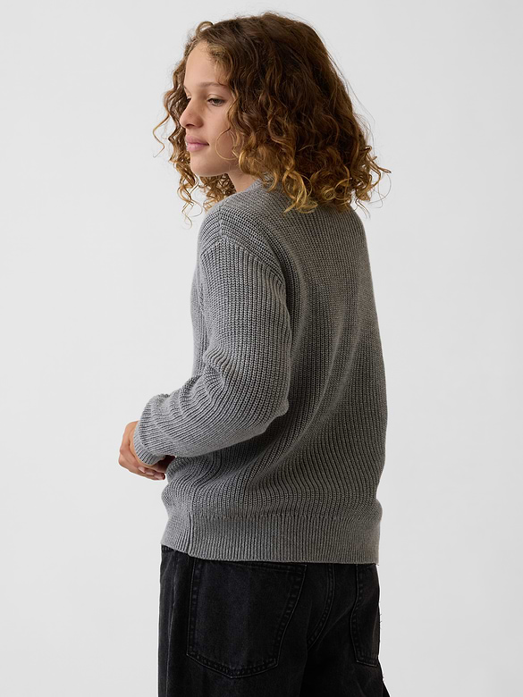 Kids 100% Cotton Relaxed Polo Sweater