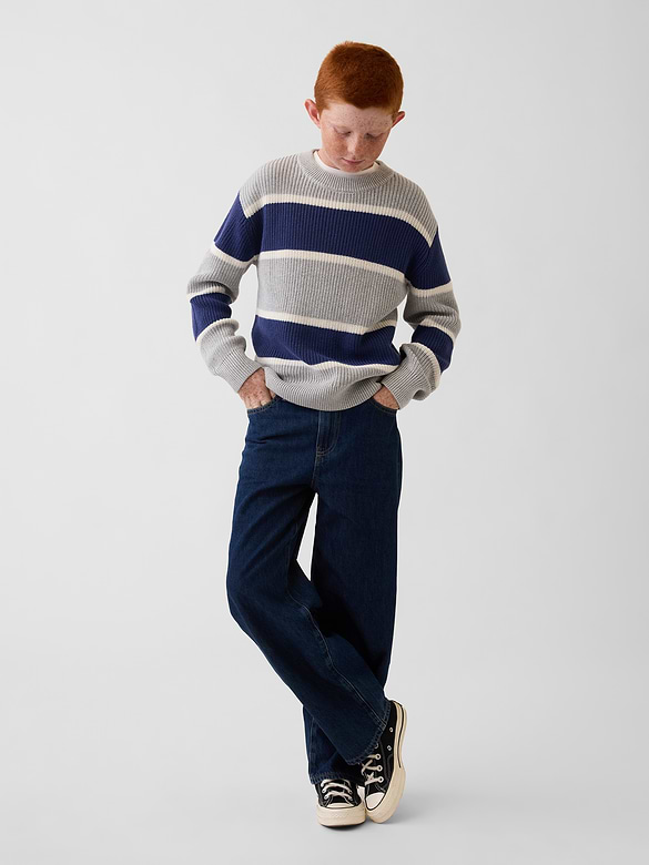 100% Cotton Relaxed Shaker Sweater
