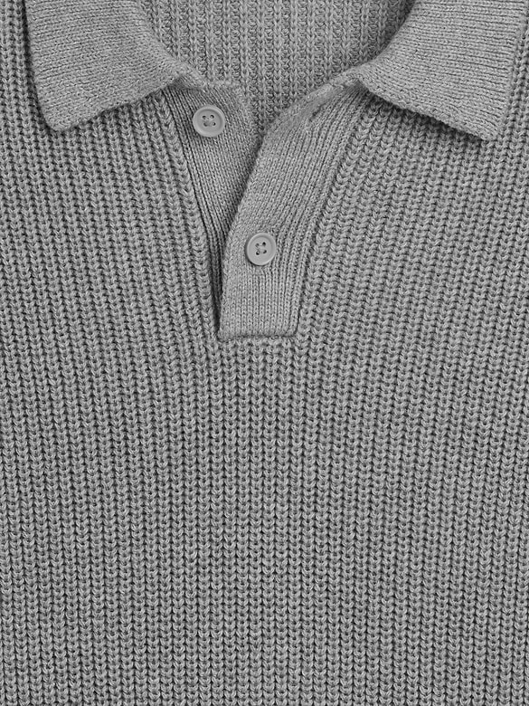Kids 100% Cotton Relaxed Polo Sweater