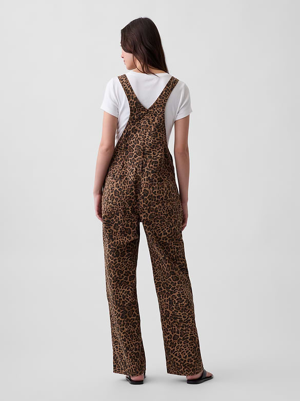 Leopard Print Loose Overalls