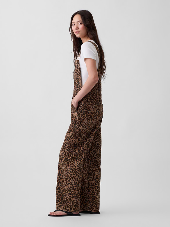 Leopard Print Loose Overalls