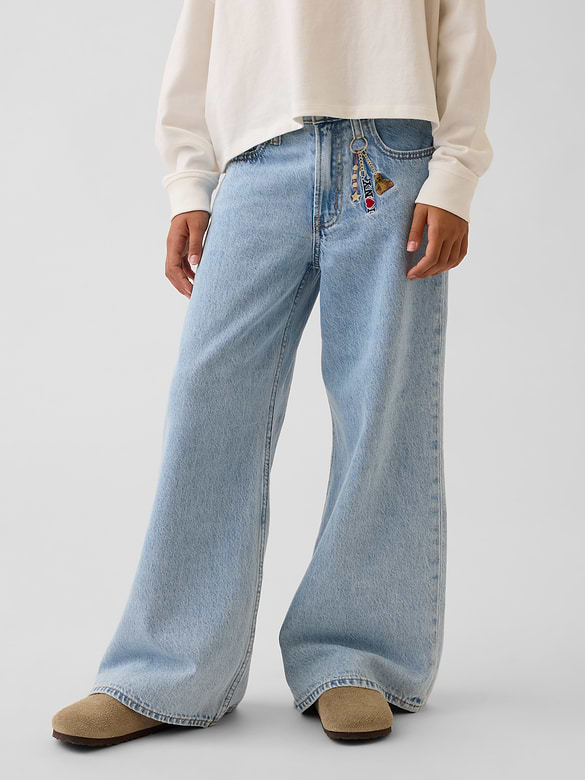 Kids Low Rise Embroidered I Heart NY Baggy Jeans