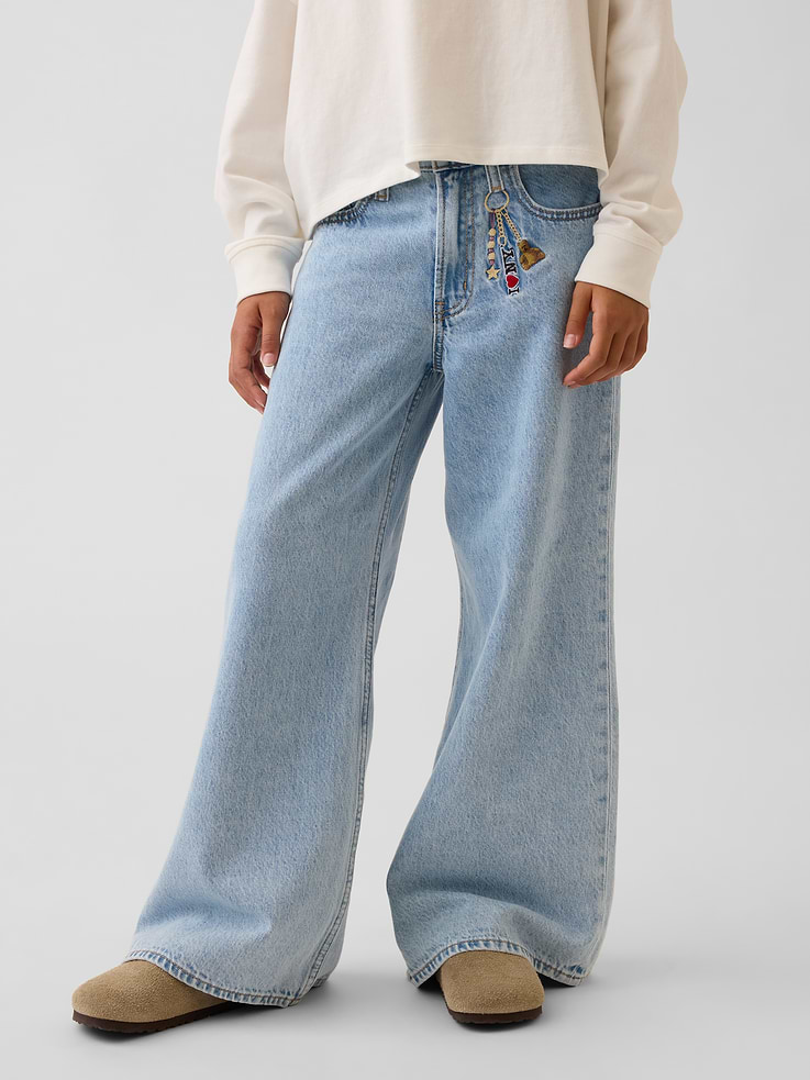 Image number 3 showing, Kids Low Rise Embroidered I Heart NY Baggy Jeans