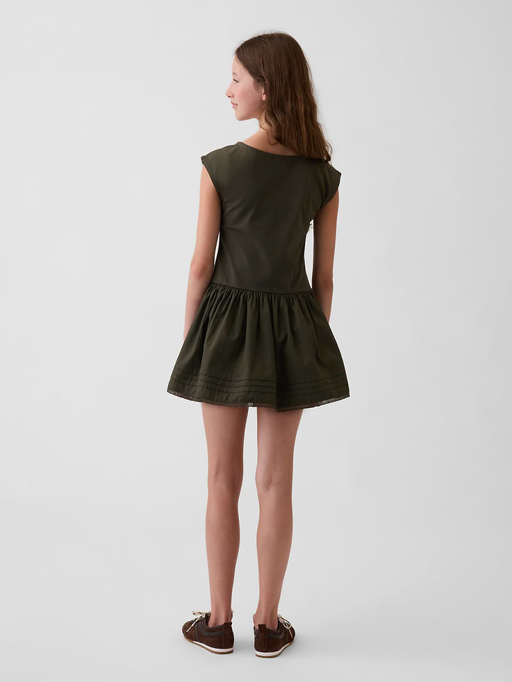 Image number 3 showing, Kids Mixed Media Drop-Waist Dress
