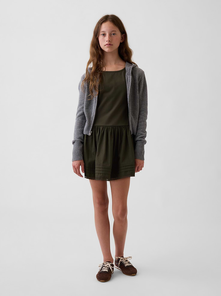 Image number 4 showing, Kids Mixed Media Drop-Waist Dress