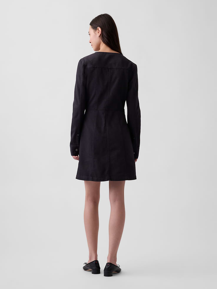 Image number 2 showing, V-Neck Button-Front Mini Dress