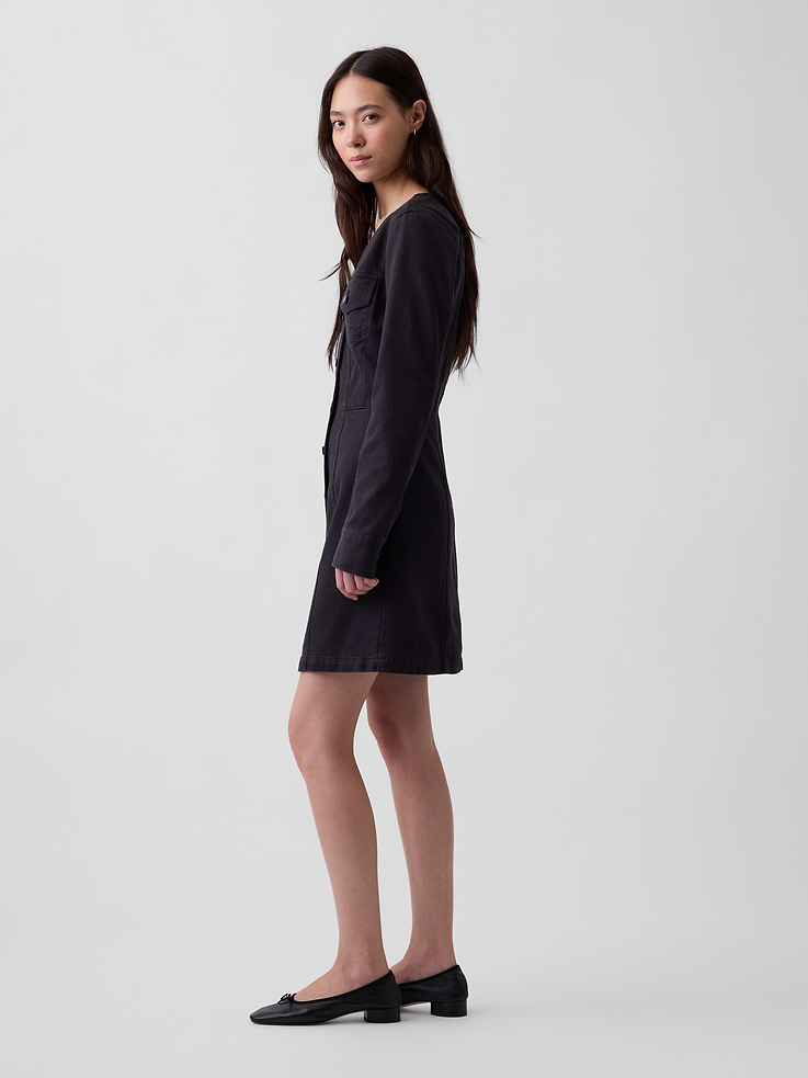 Image number 3 showing, V-Neck Button-Front Mini Dress