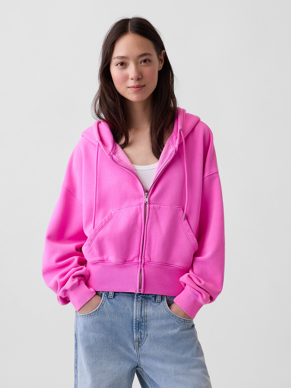VintageSoft Wedge Zip Hoodie | Gap