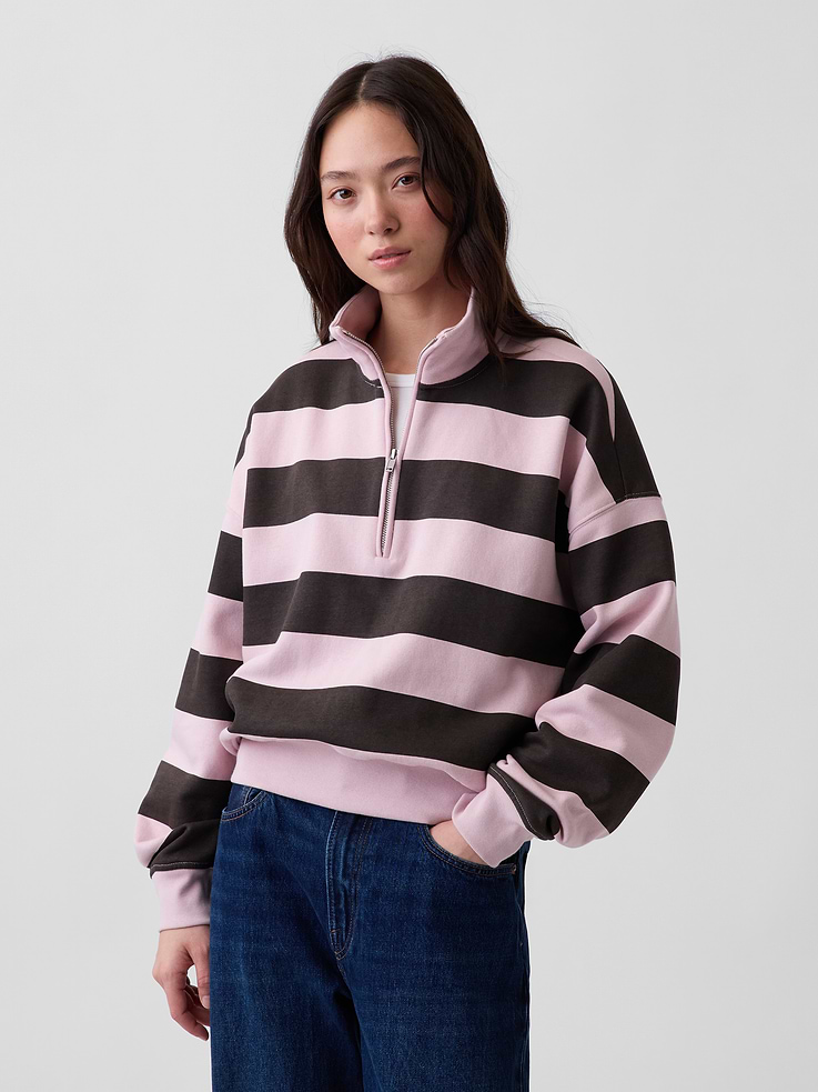 Image number 1 showing, VintageSoft Oversized Half-Zip Wedge Pullover