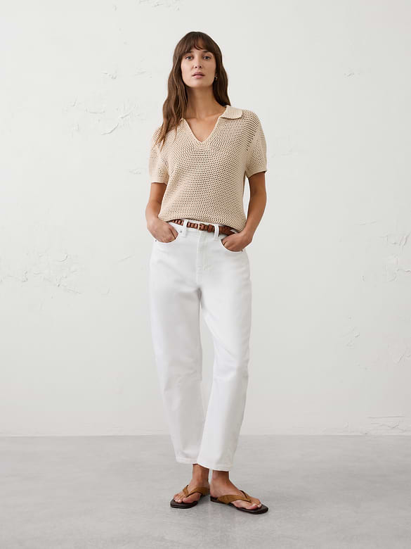 Barrel-Leg Mid-Rise Jean