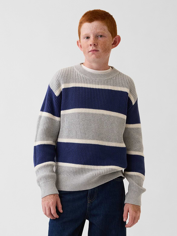 100% Cotton Relaxed Shaker Sweater