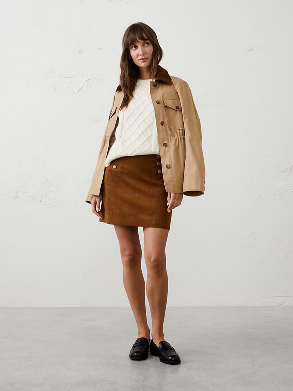 Vegan Suede Mini Skirt