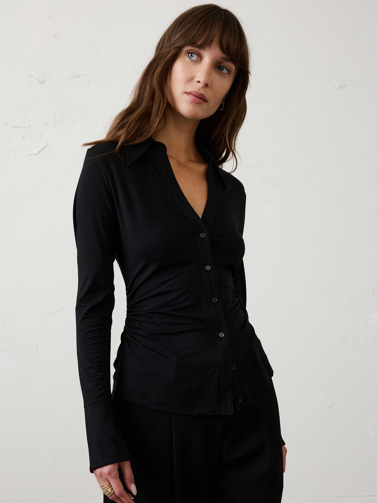 Image number 1 showing, Sheen Slub Collared Top