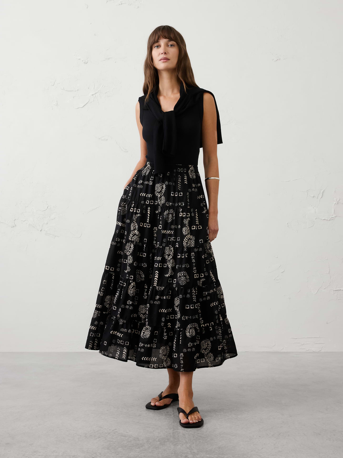 Image number 1 showing, Tiered Maxi Skirt