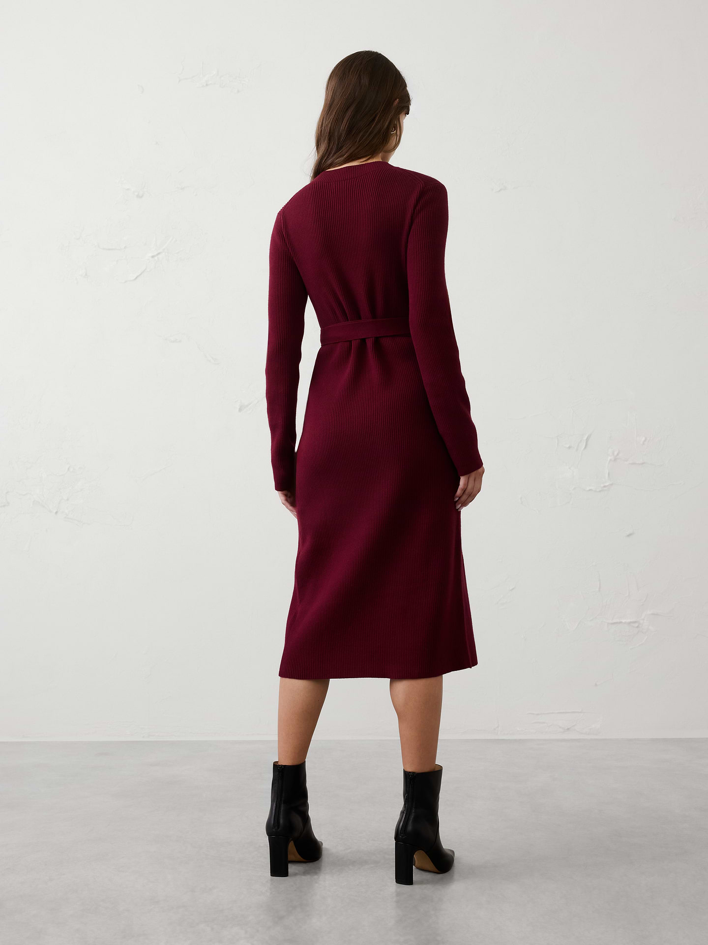 Image number 2 showing, Ribbed Wrap Sweater Midi Dress