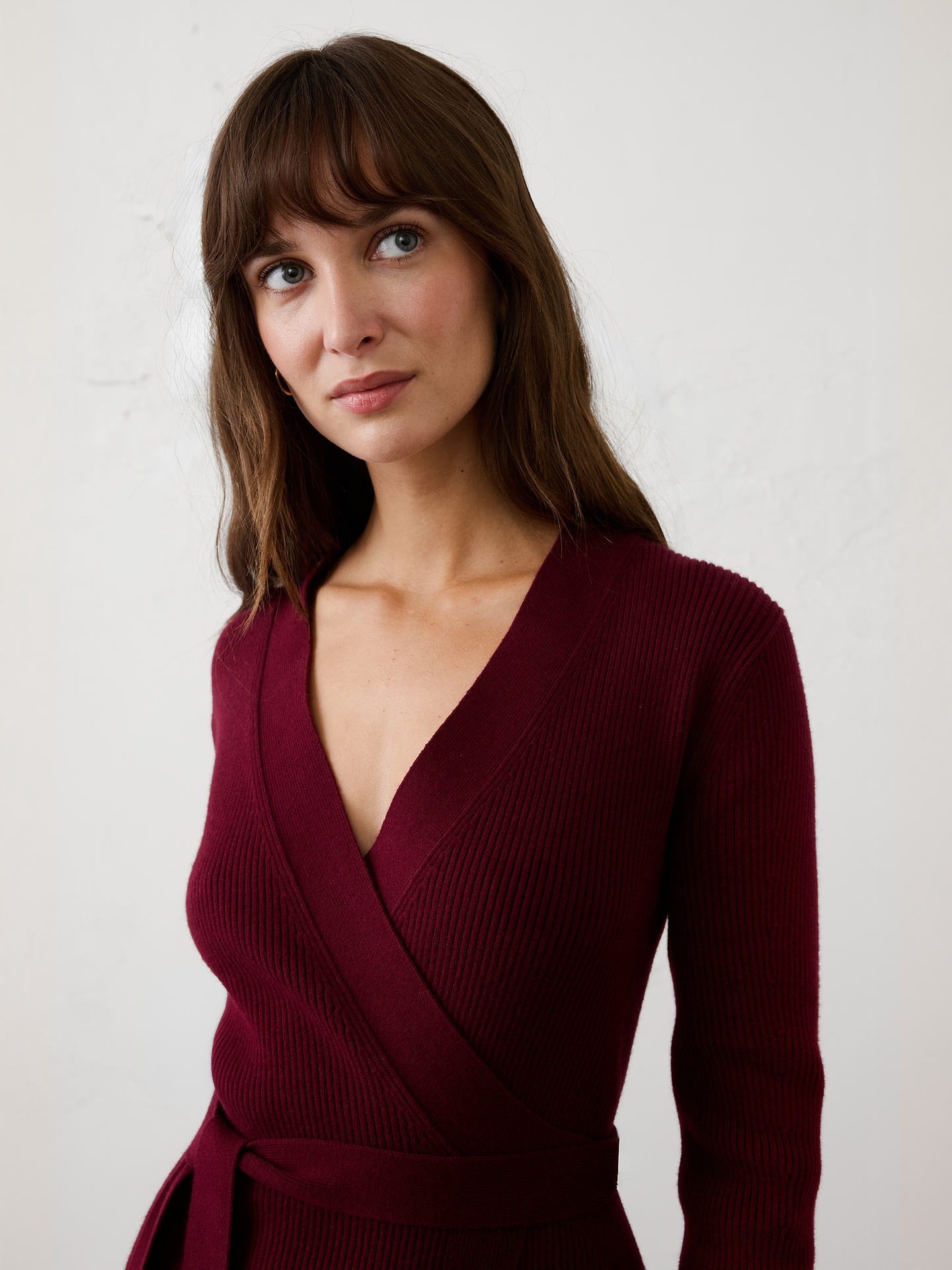 Image number 3 showing, Ribbed Wrap Sweater Midi Dress