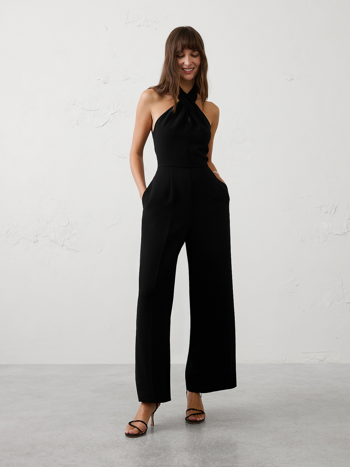 Tailored Crossed-Halter Jumpsuit | Banana Republic Factory