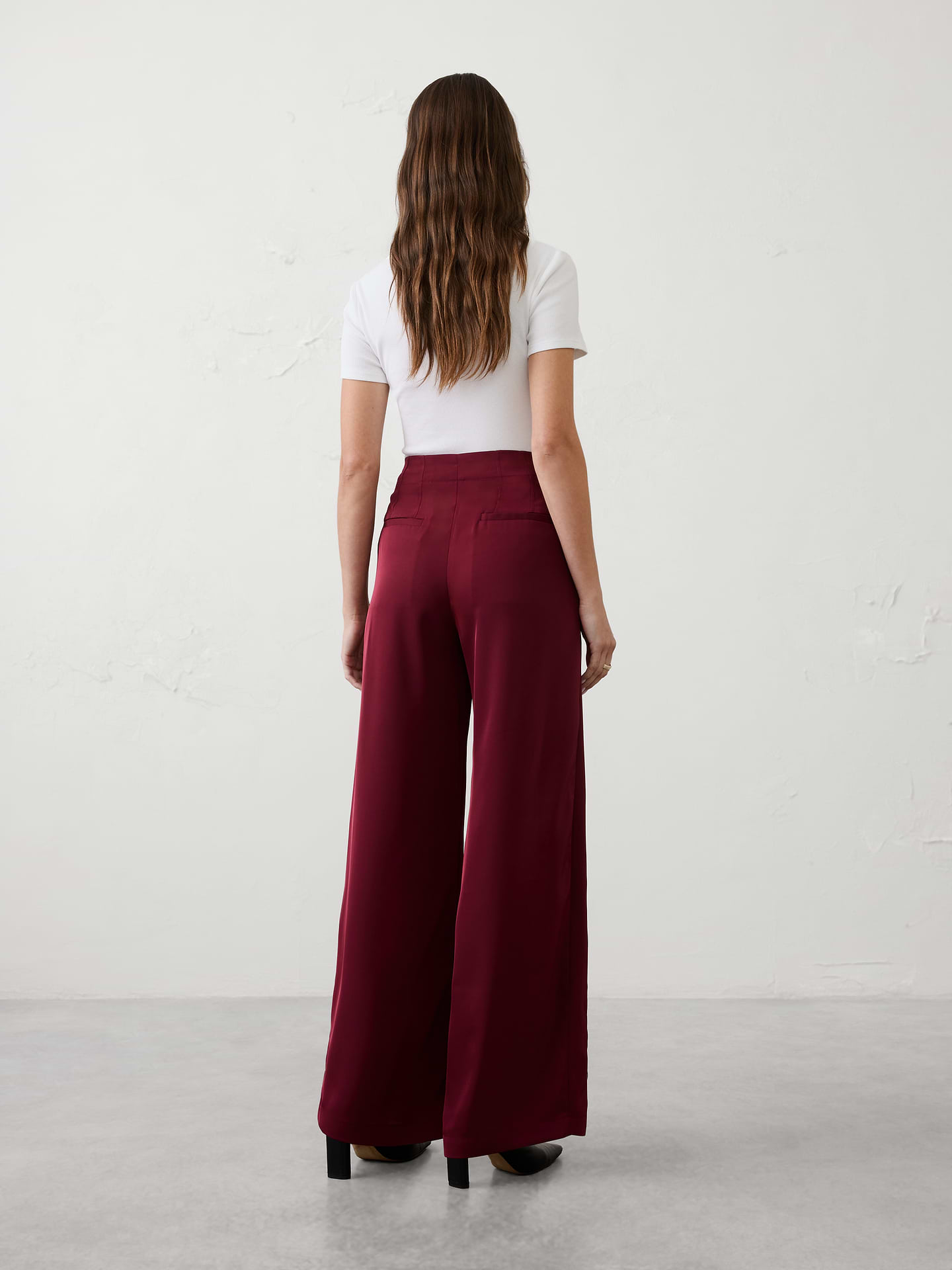 Image number 2 showing, Wide-Leg High-Rise Sheen Twill Trouser