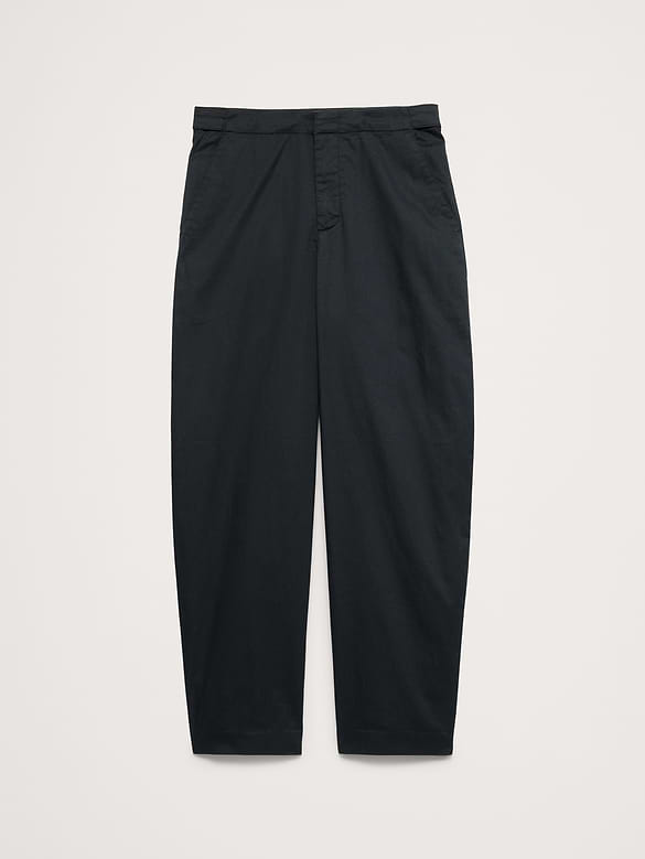 Barrel-Leg High-Rise Twill Utility Pant