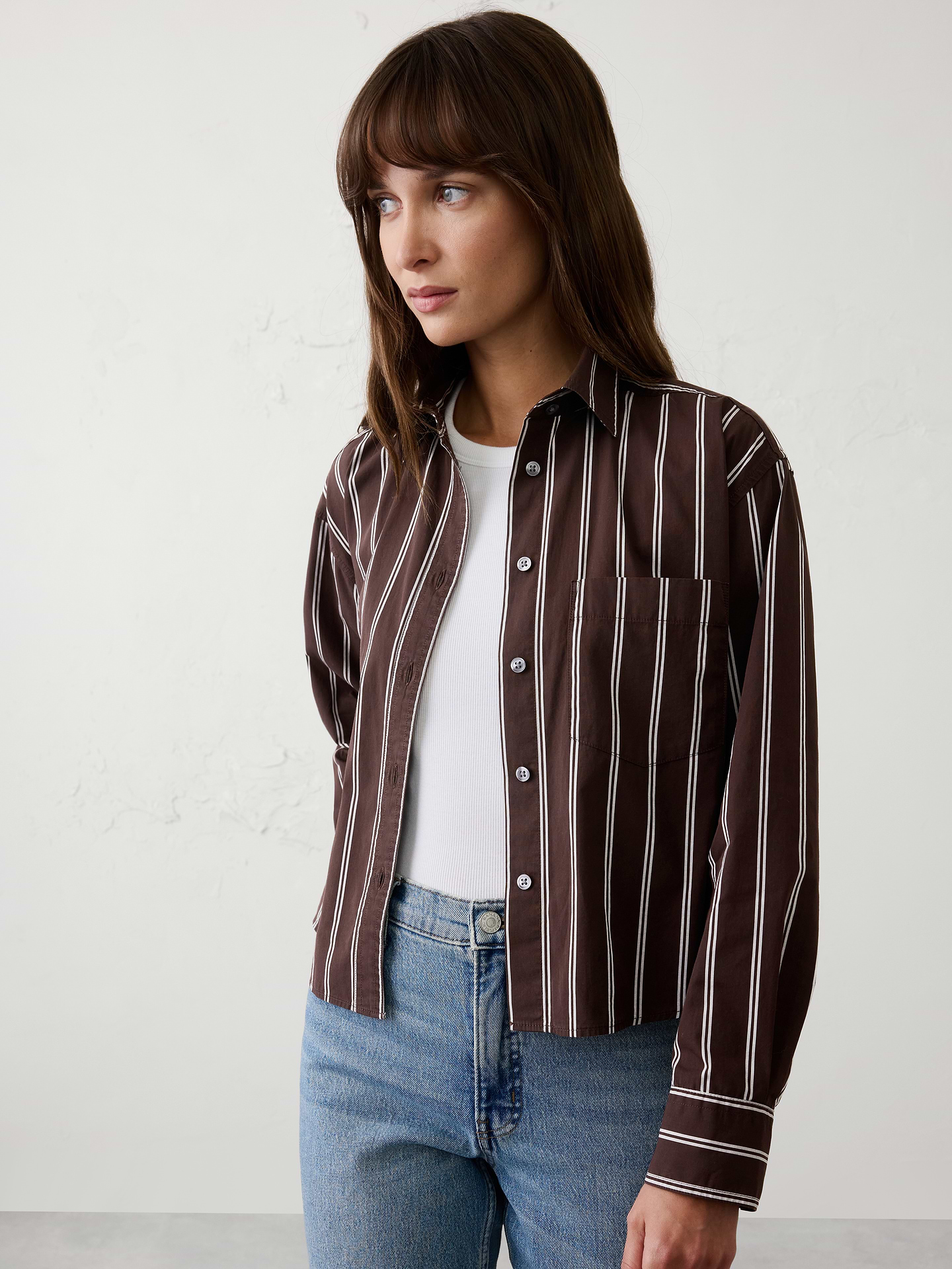 Image number 1 showing, Cotton Cropped Shirt