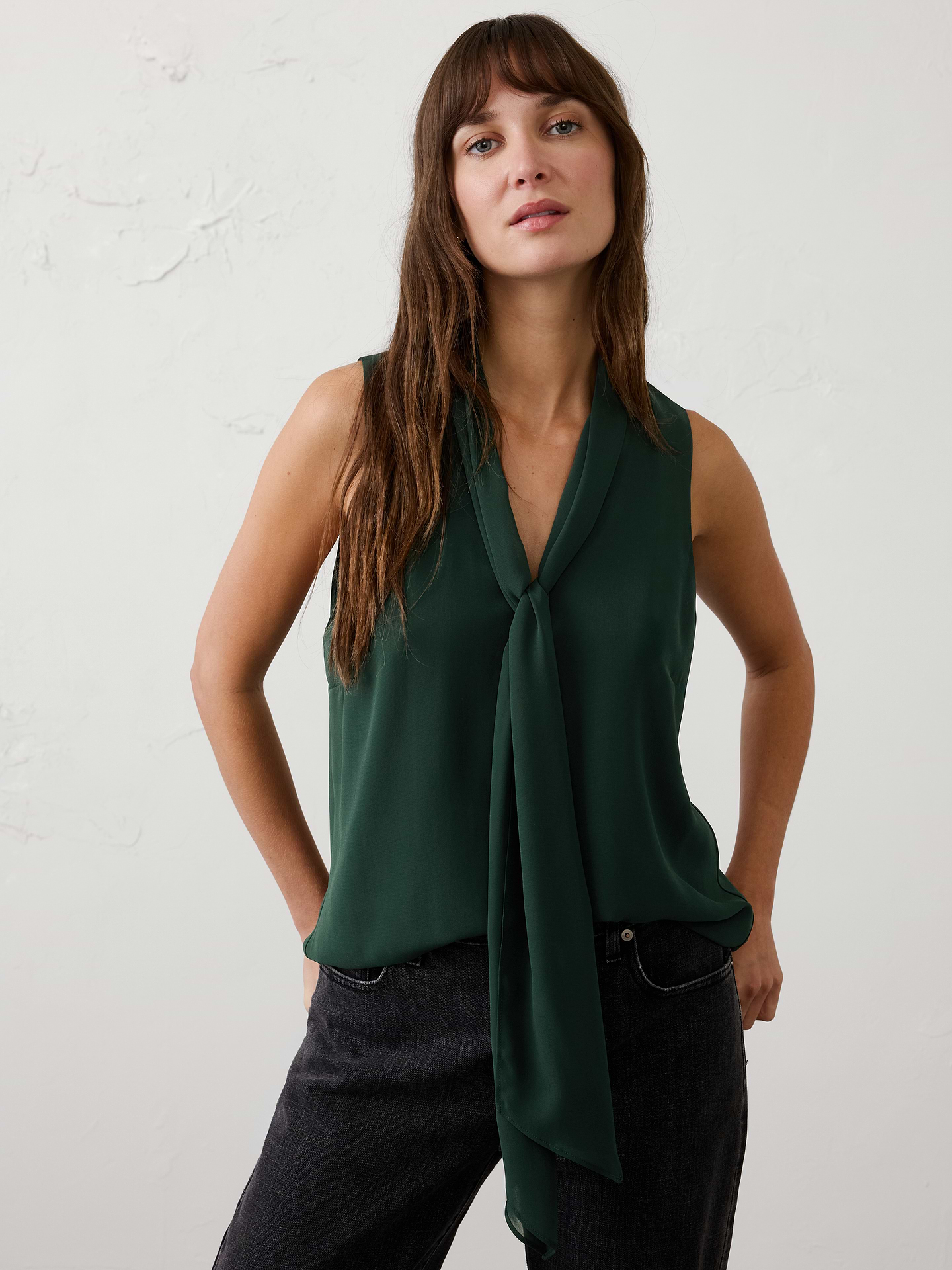 Image number 1 showing, Scarf-Neck Blouse