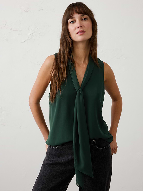 Scarf-Neck Blouse