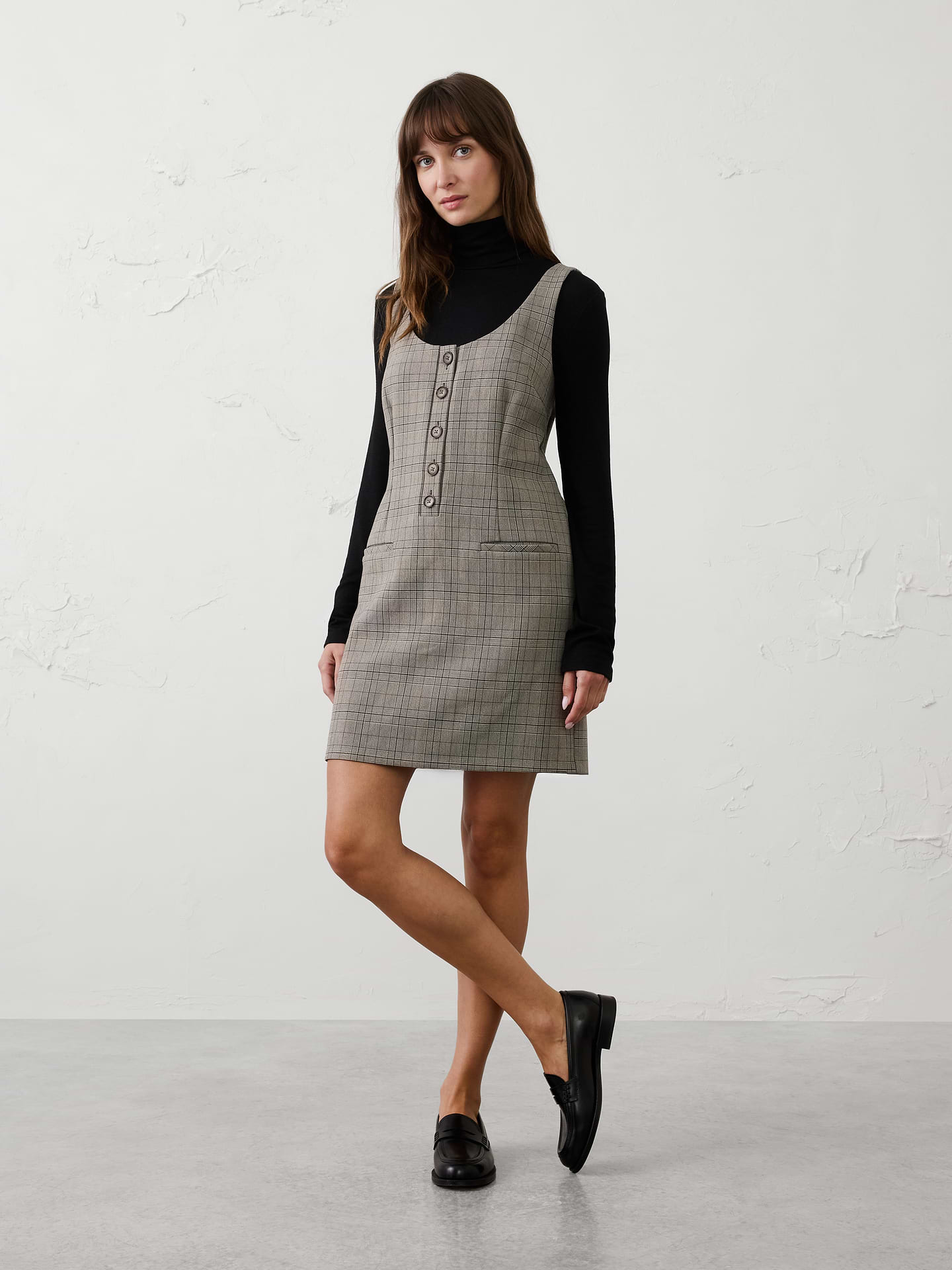 Image number 1 showing, Layering Menswear Mini Shift Dress