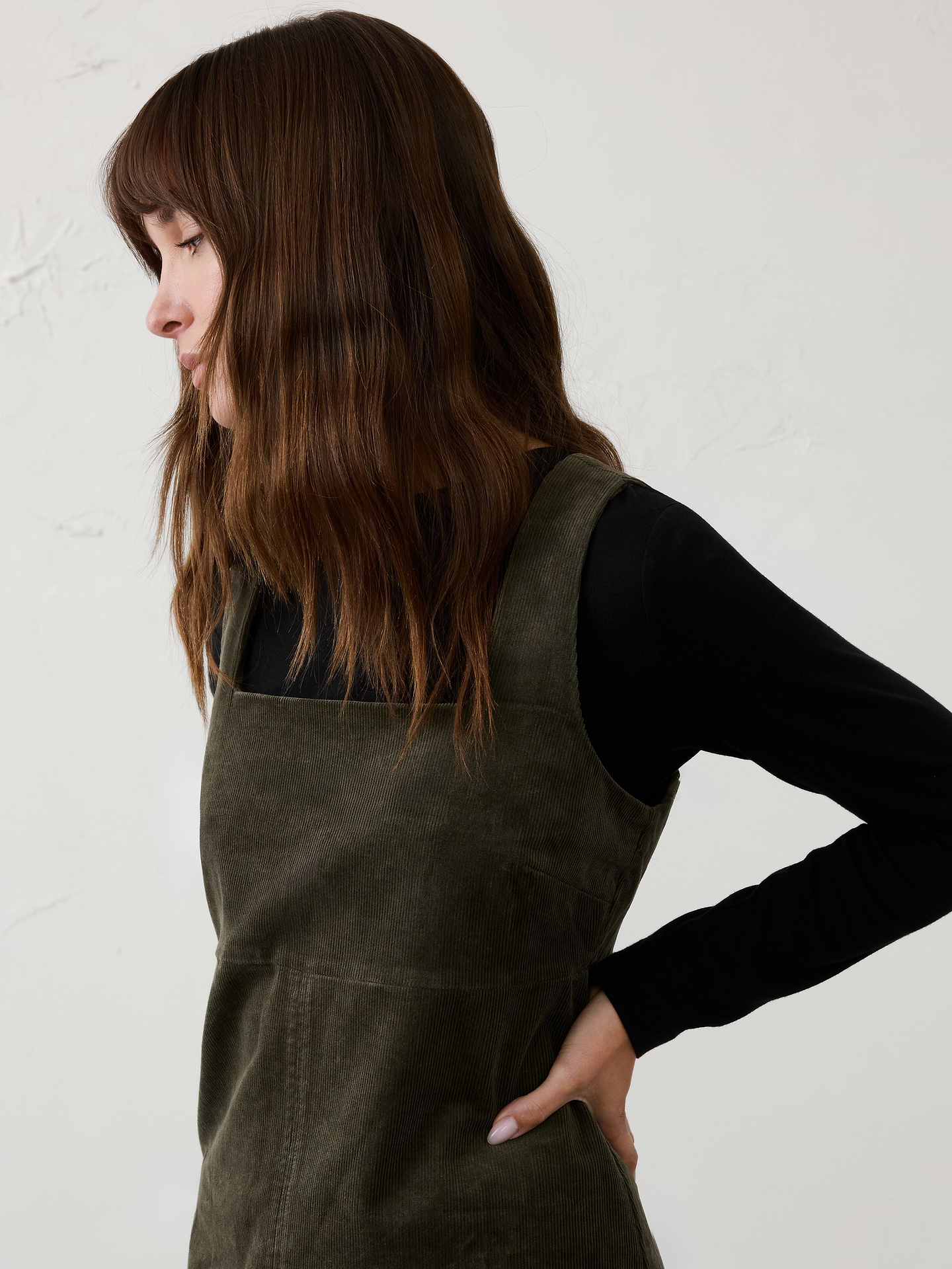 Image number 3 showing, Corduroy Empire Square-Neck Mini Dress