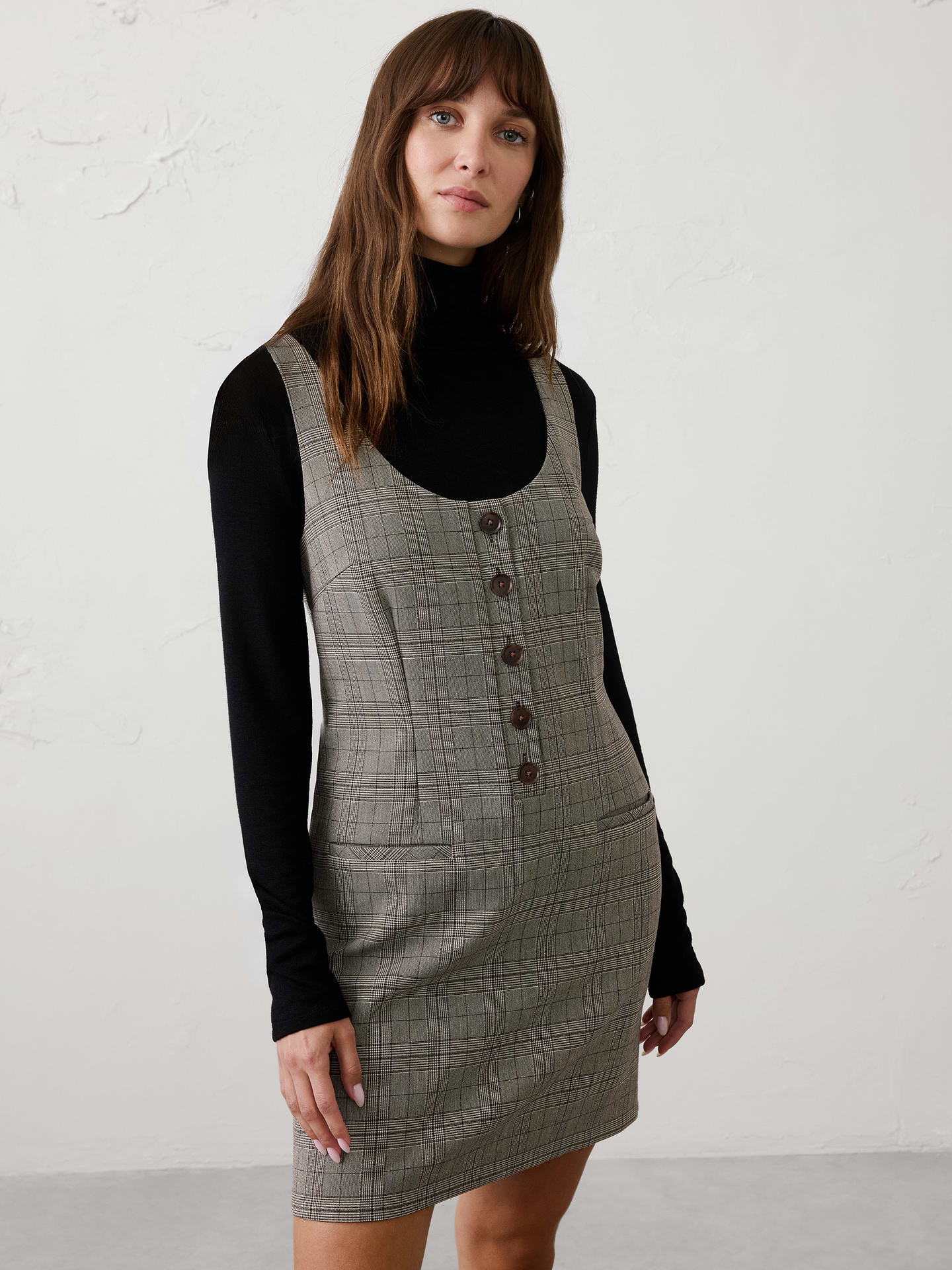 Image number 3 showing, Layering Menswear Mini Shift Dress