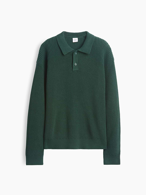 Kids 100% Cotton Relaxed Polo Sweater