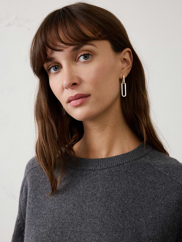 Mixed Metal Paperclip Drop Earrings