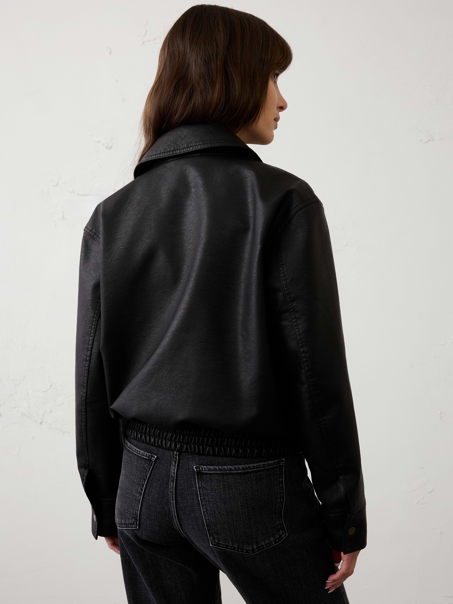 Image number 2 showing, Vegan Leather Bomber Jacket