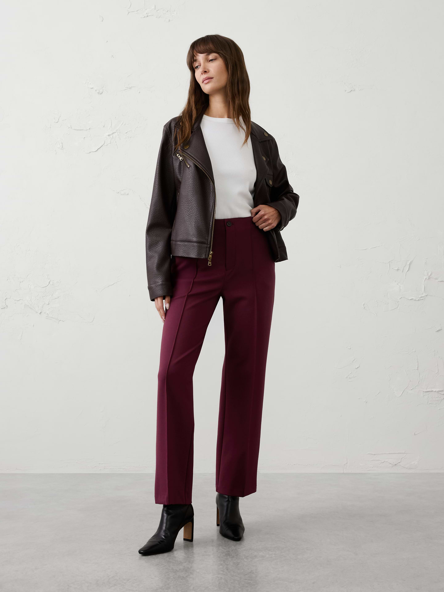 Image number 1 showing, Straight High-Rise Ponte Pant