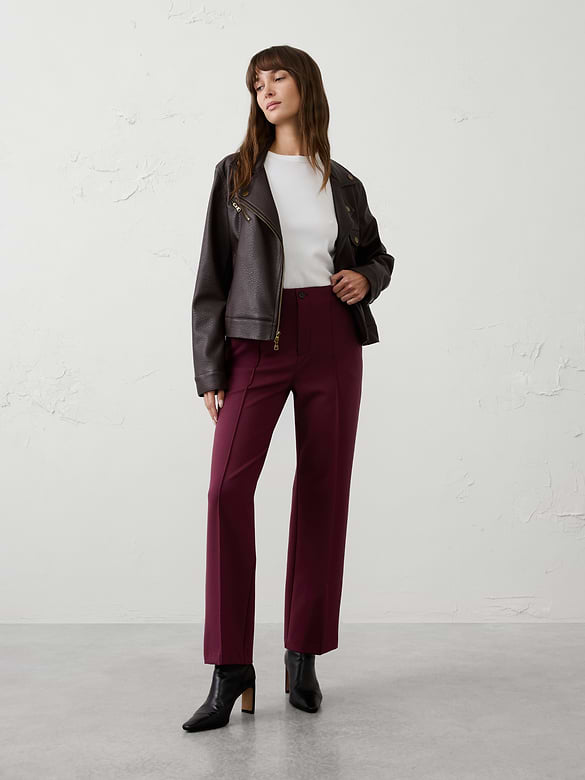Straight High-Rise Ponte Pant