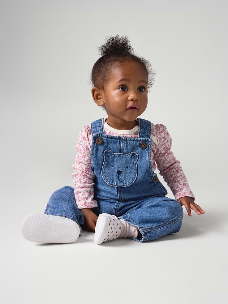 Image 4 of 4, Baby Brannan Bear Denim Overalls