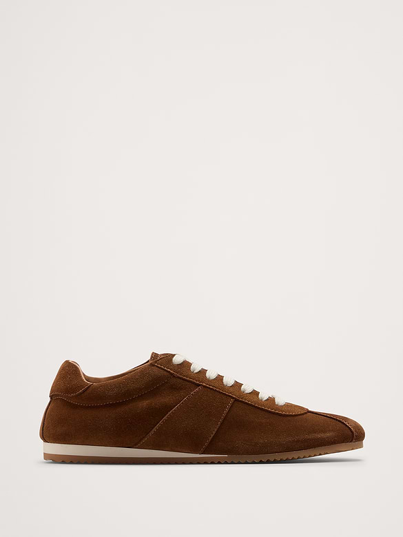 Chaussures sport à profil bas en suède italien