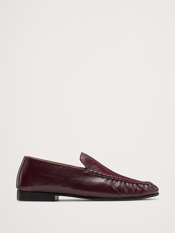 Flâneurs en cuir à bout mocassin