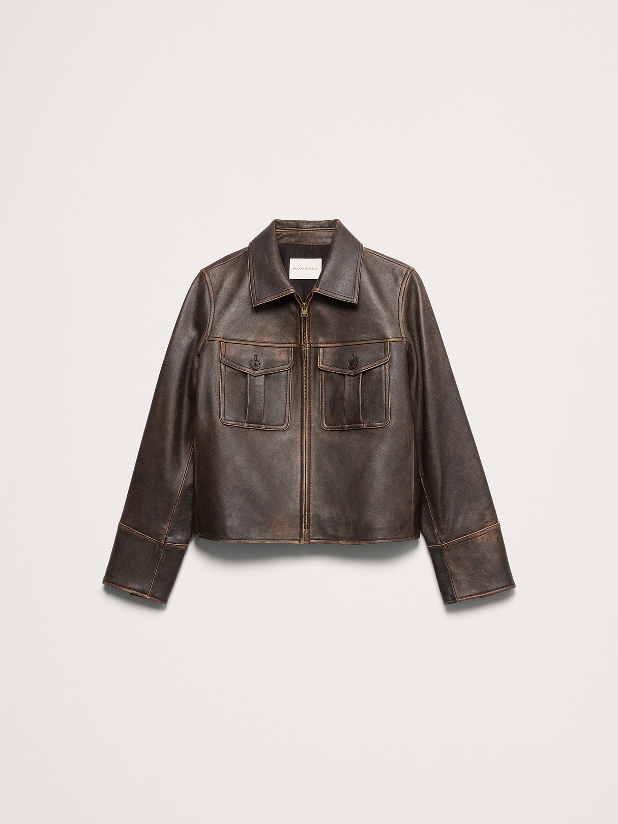 Distressed Leather Jacket | Banana Republic